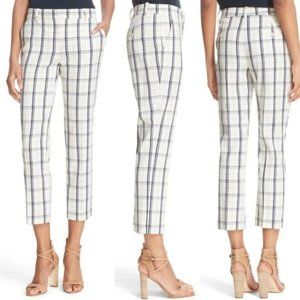 Theory Trecca White Grid Dress Pants Sz 0